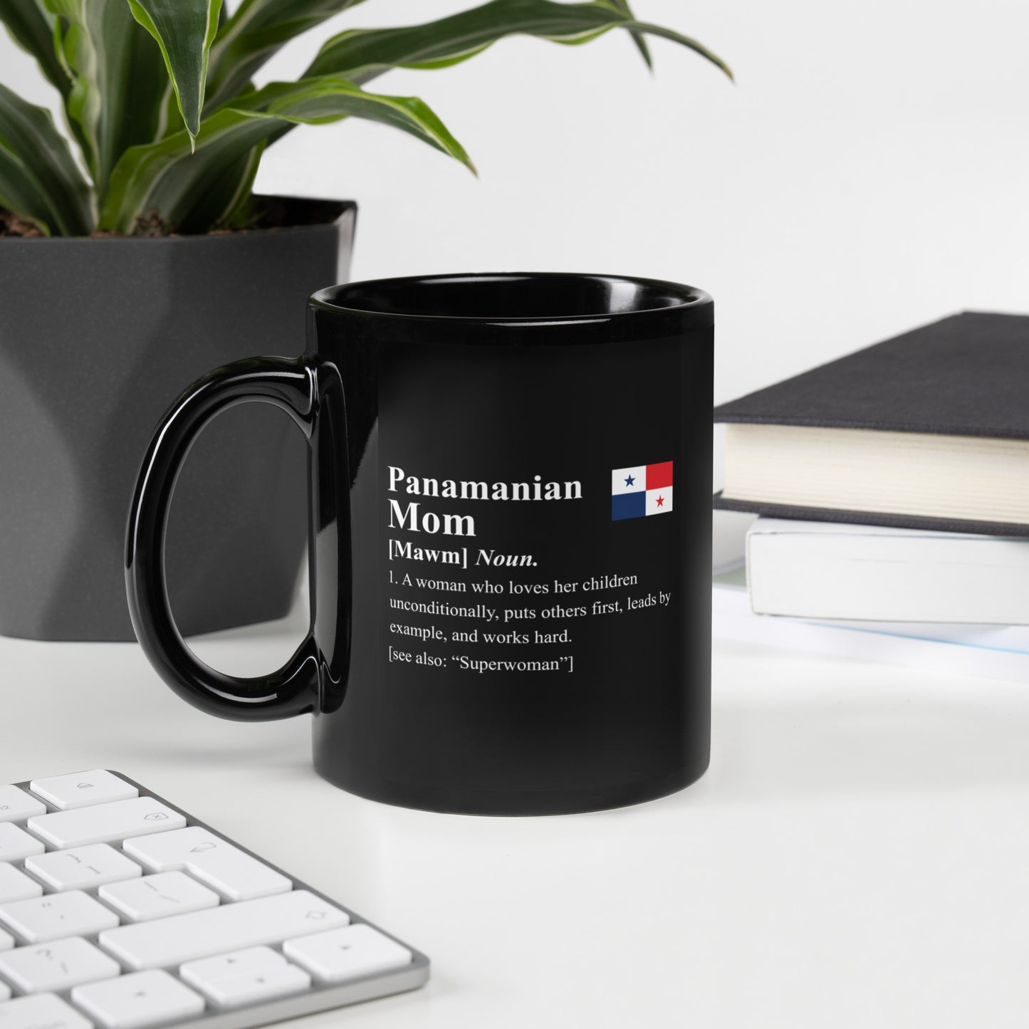 Panamanian Mom Definition Black Glossy Mug