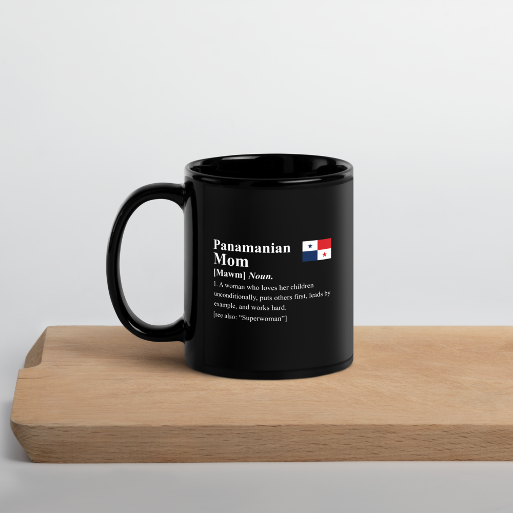 Panamanian Mom Definition Black Glossy Mug