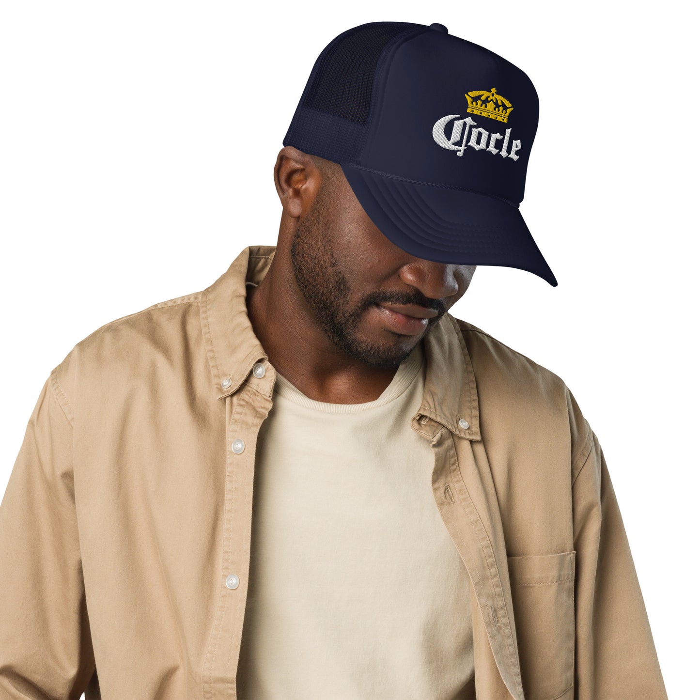 Cocle Crown White Letters Trucker Hat