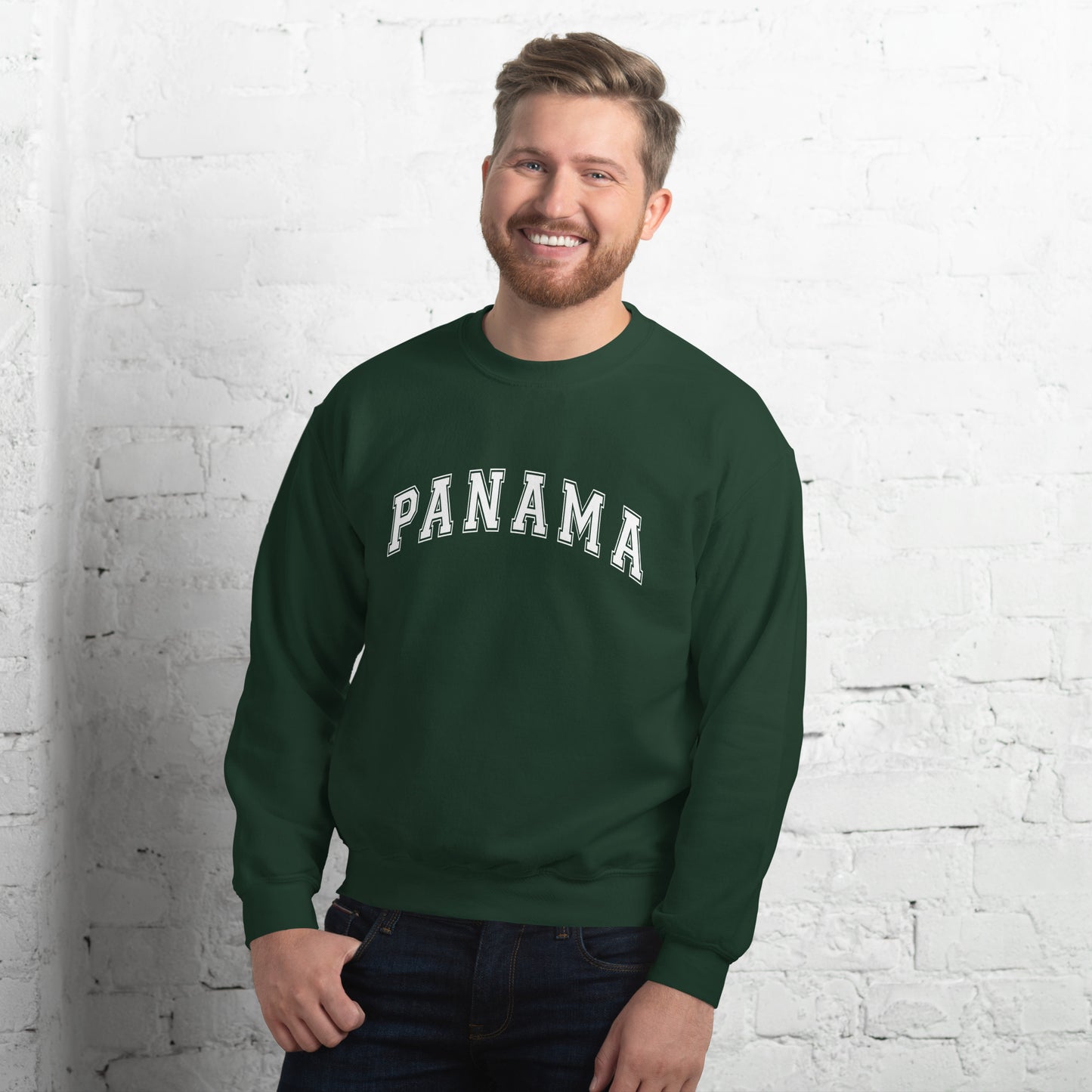 Panama Unisex College Sweatshirt White