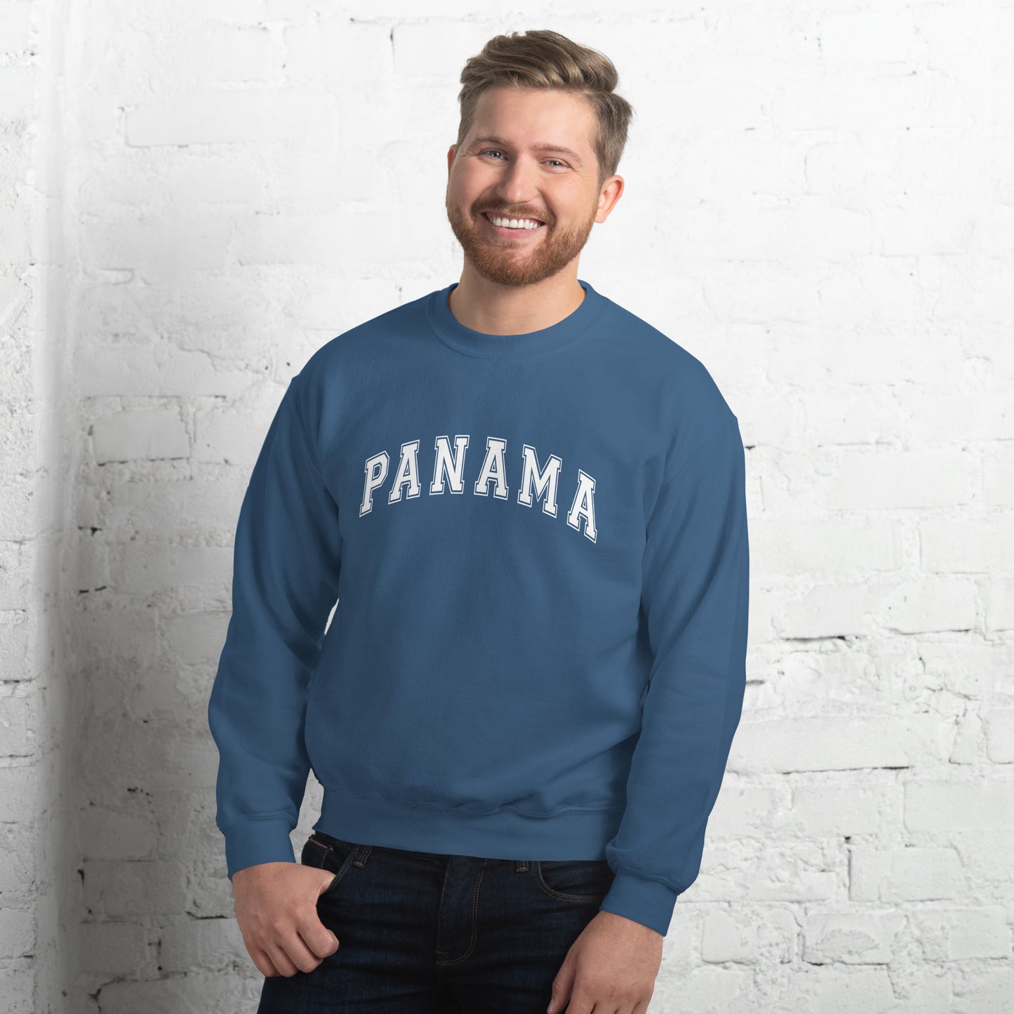 Panama Unisex College Sweatshirt White