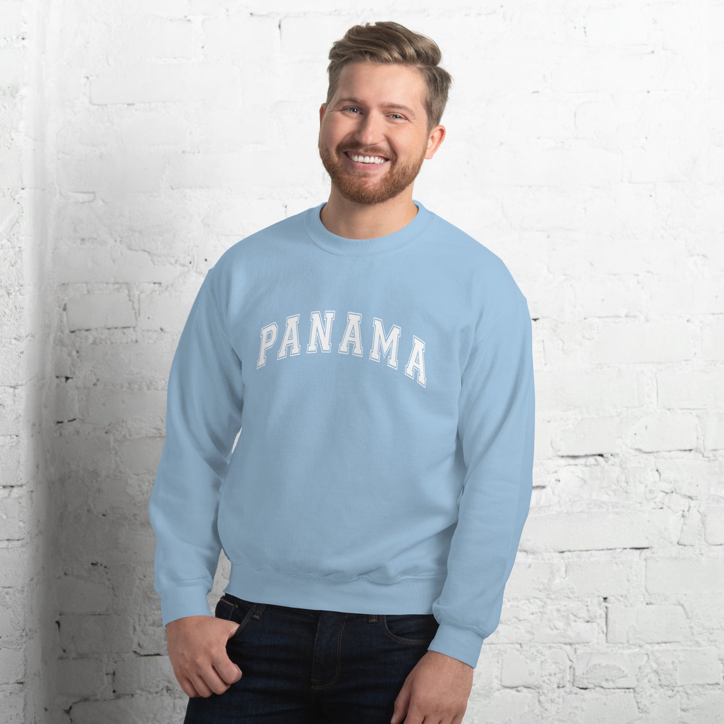 Panama Unisex College Sweatshirt White