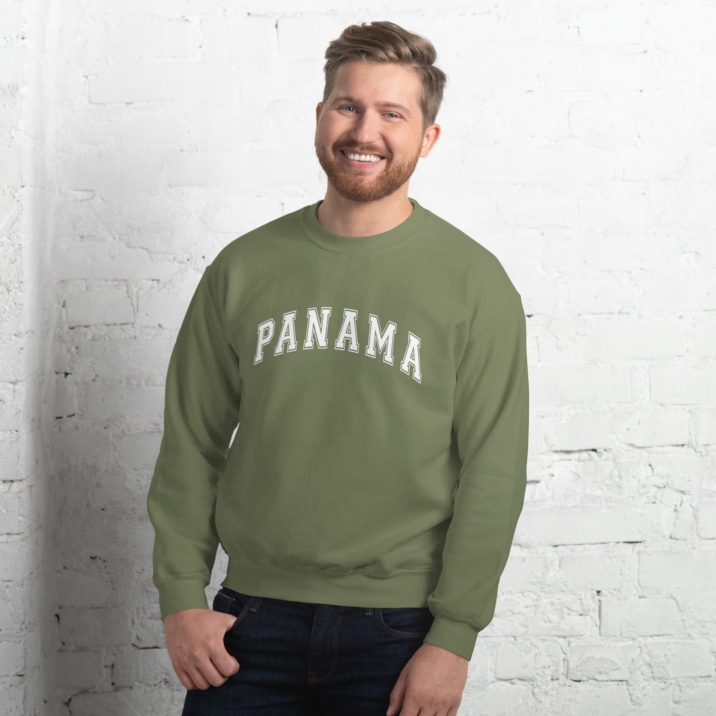 Panama Unisex College Sweatshirt White