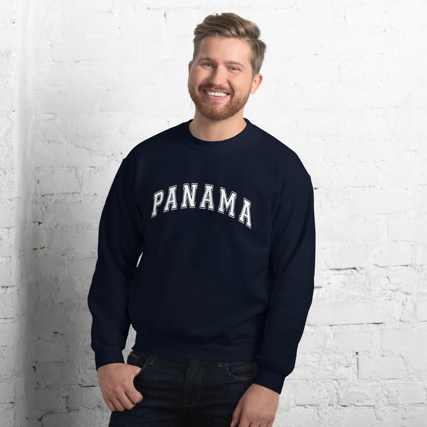 Panama Unisex College Sweatshirt White