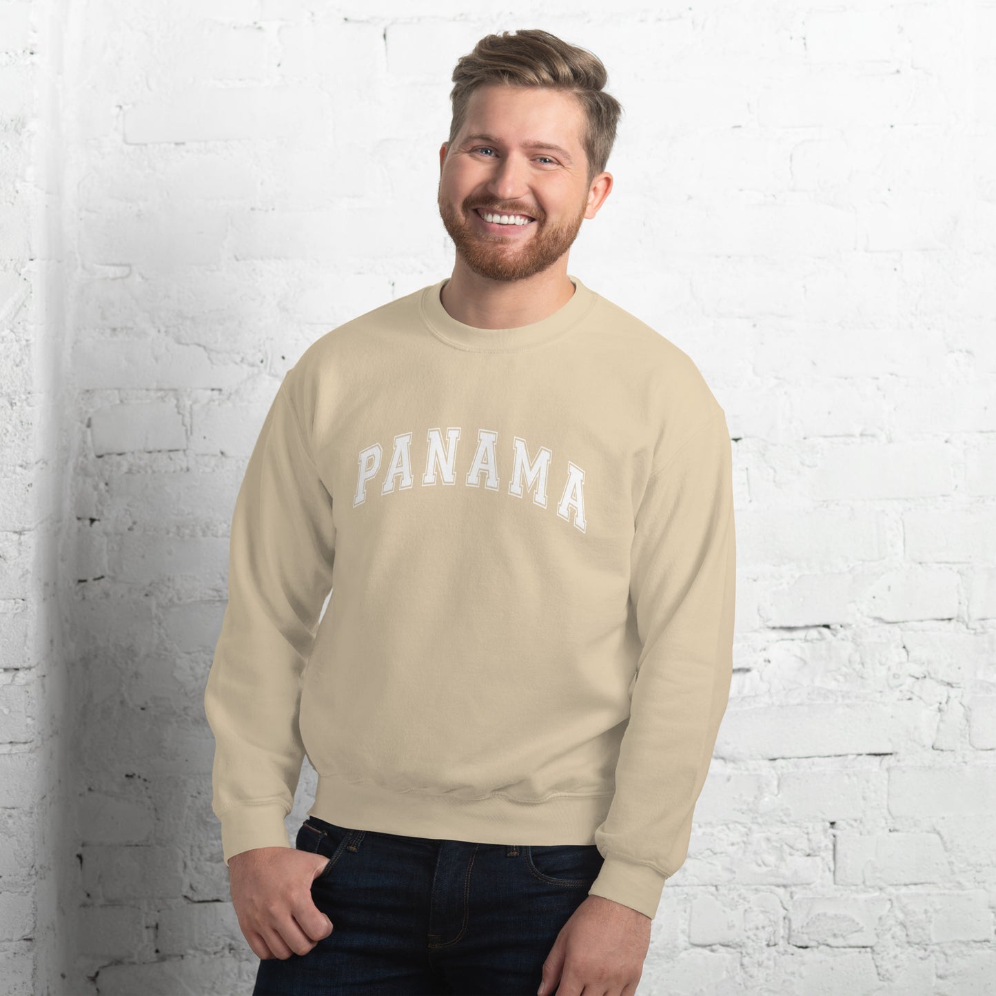 Panama Unisex College Sweatshirt White