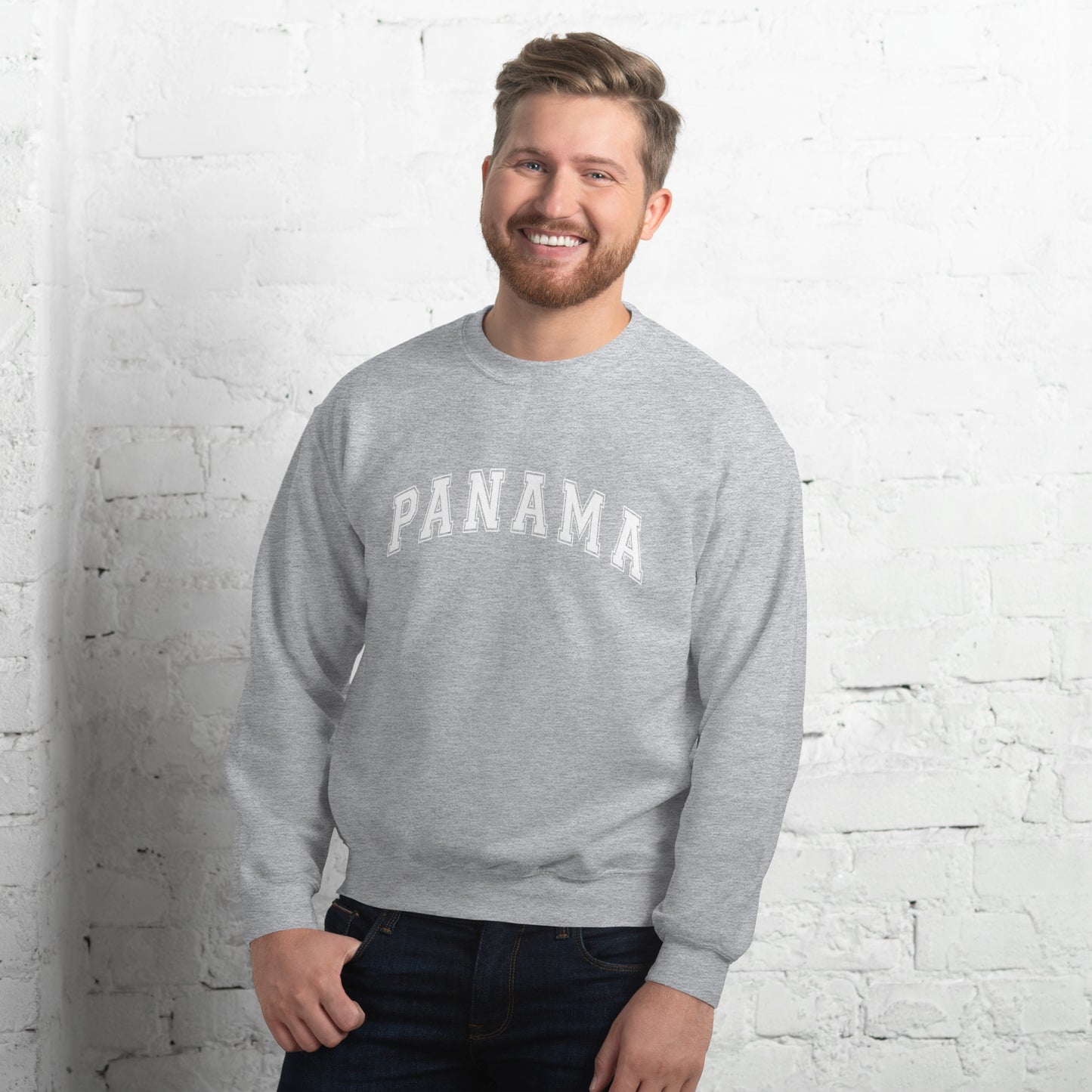 Panama Unisex College Sweatshirt White