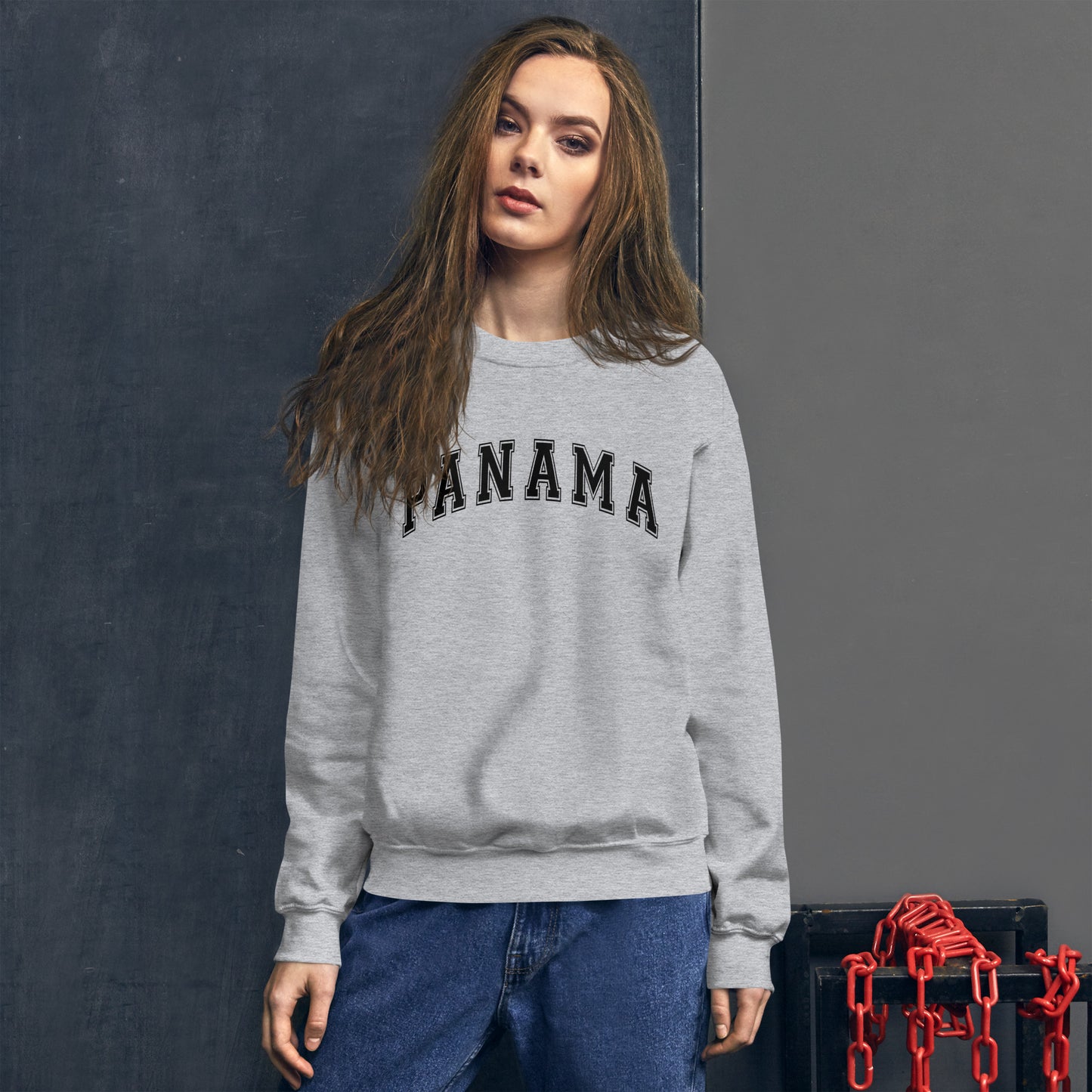 Panama Unisex College Sweatshirt Black