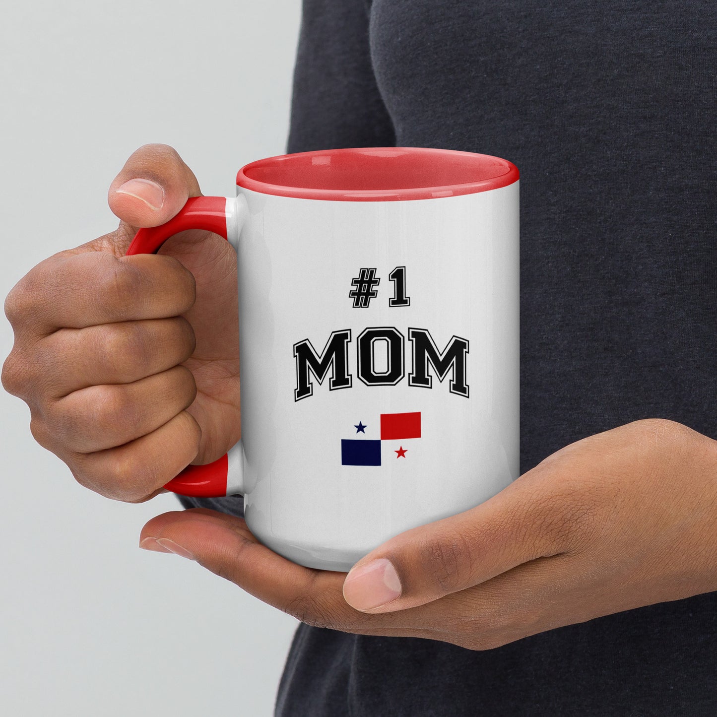 #1 MOM Mug with Color Inside