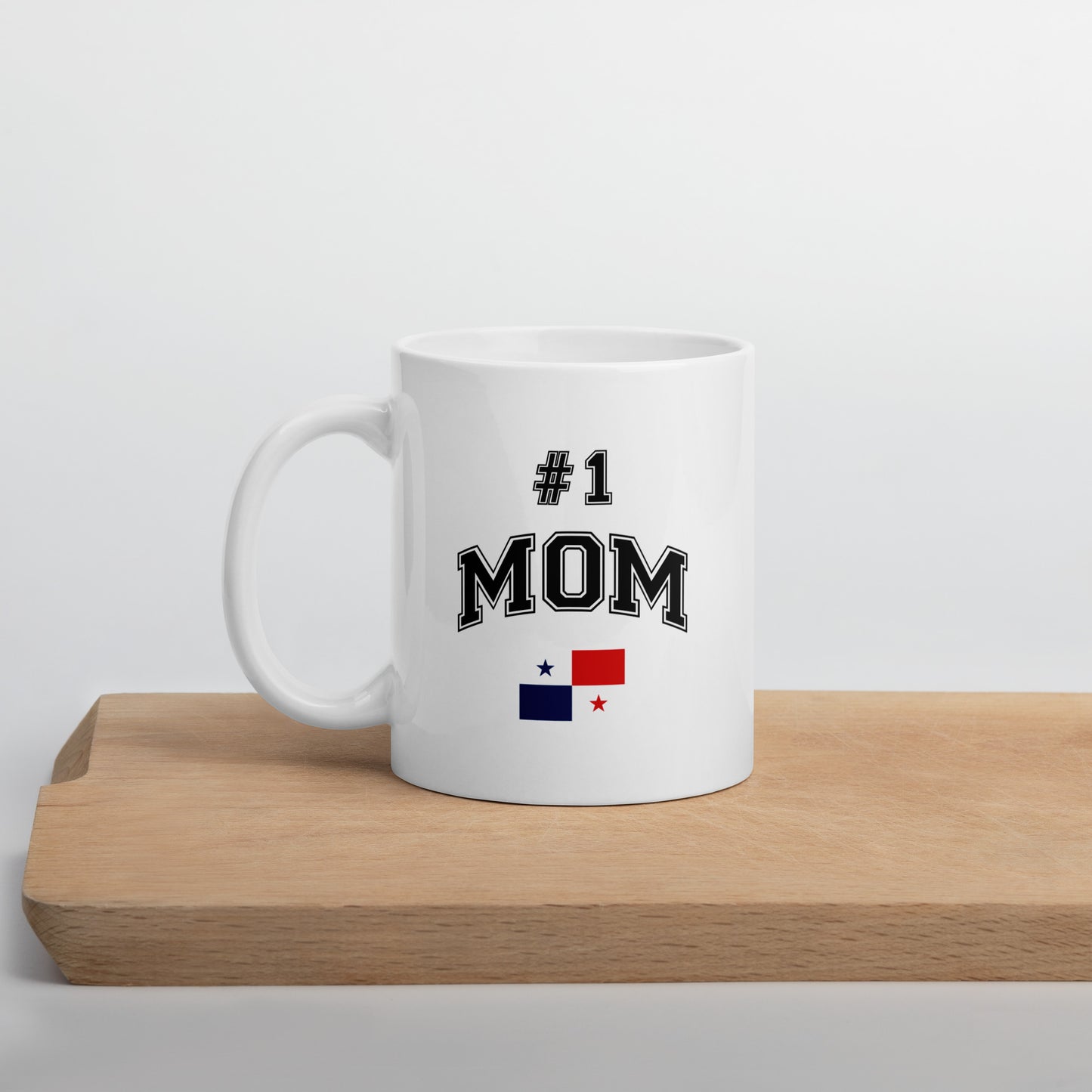 #1 MOM White Mug