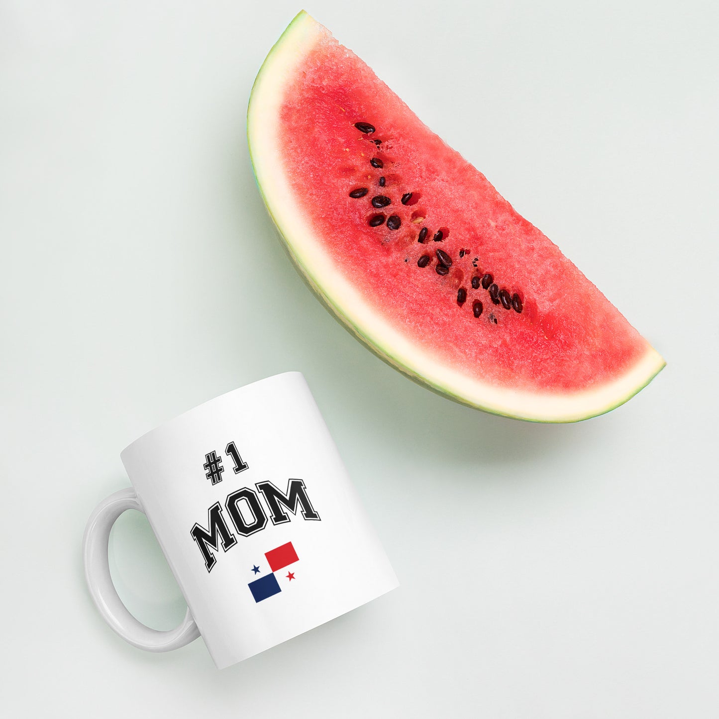 #1 MOM White Mug