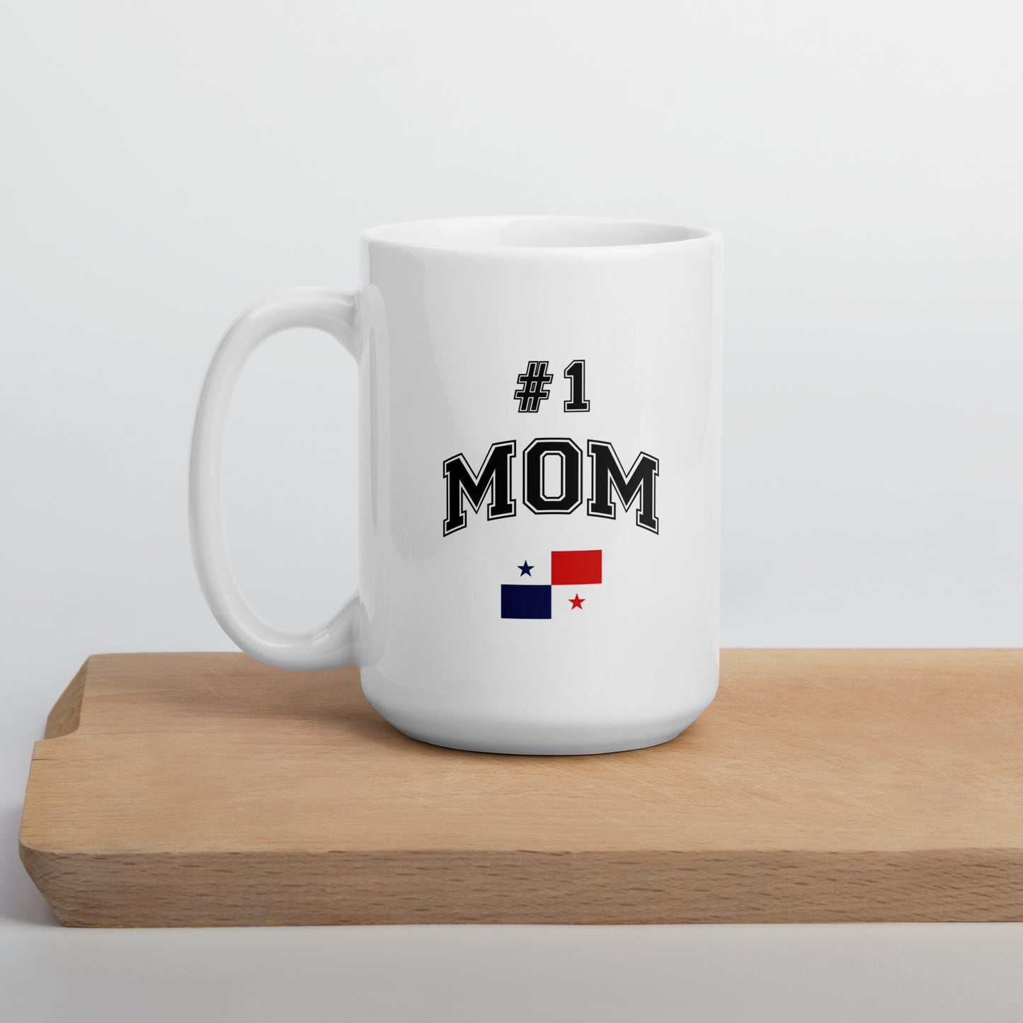 #1 MOM White Mug