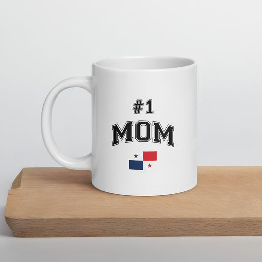 #1 MOM White Mug